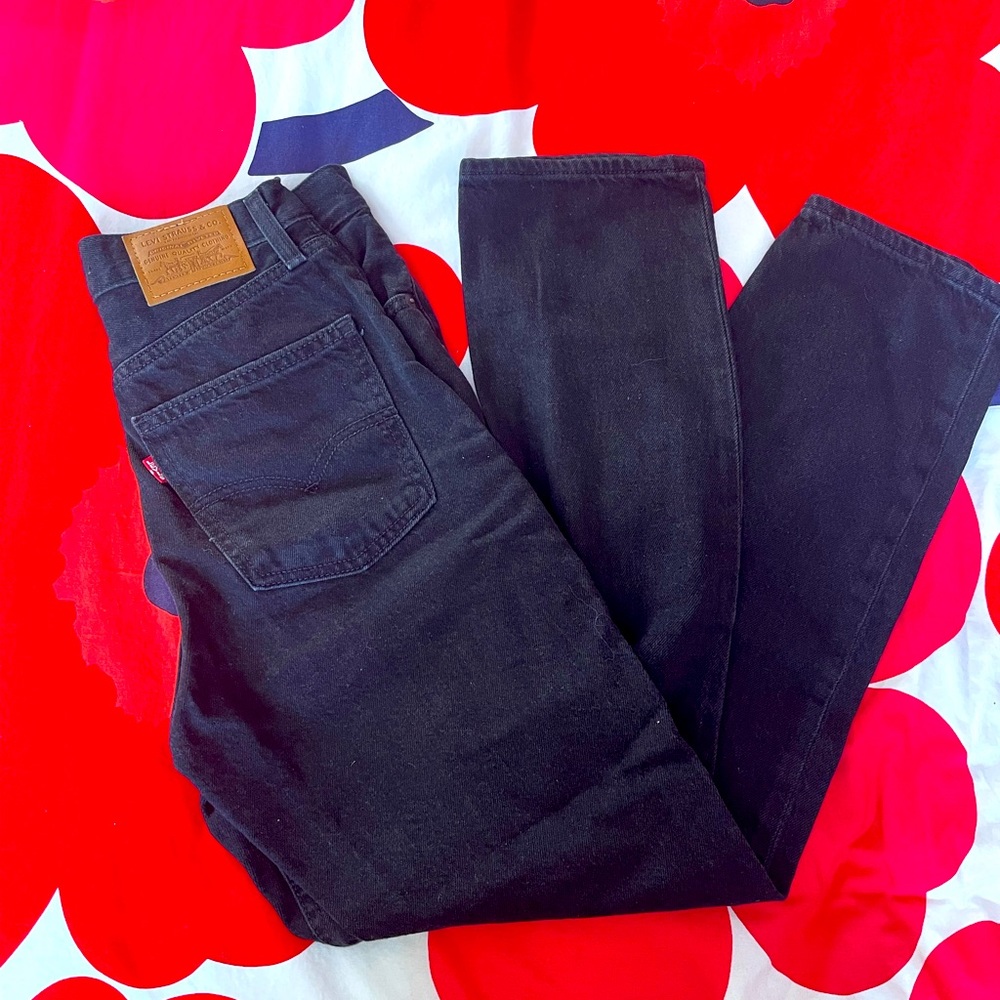 Levi’s 70s hi slim straight black jeans
